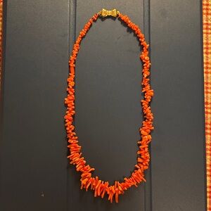 Vintage Branch Coral Necklace with bow tie closure